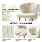 Chaise d'appoint de salle à manger moderne capitonnée Luna Modern Glam avec petit piétement par HULALA HOME