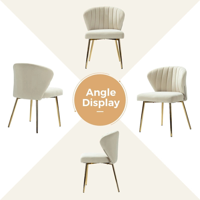 Chaise d'appoint de salle à manger moderne capitonnée Luna Modern Glam avec petit piétement par HULALA HOME