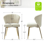 Chaise d'appoint de salle à manger moderne capitonnée Luna Modern Glam avec petit piétement par HULALA HOME