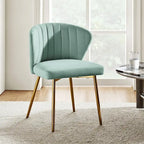 Chaise d'appoint de salle à manger moderne capitonnée Luna Modern Glam avec petit piétement par HULALA HOME