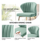 Chaise d'appoint de salle à manger moderne capitonnée Luna Modern Glam avec petit piétement par HULALA HOME