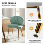 Chaise d'appoint de salle à manger moderne capitonnée Luna Modern Glam avec petit piétement par HULALA HOME