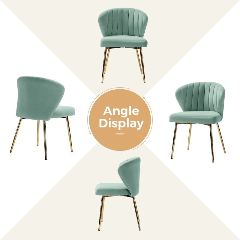 Chaise d'appoint de salle à manger moderne capitonnée Luna Modern Glam avec petit piétement par HULALA HOME