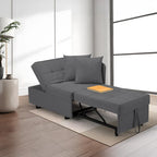 Canapé-lit convertible, canapé-lit escamotable à dossier réglable en tissu d'aspect lin