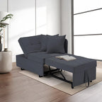Canapé-lit convertible, canapé-lit escamotable à dossier réglable en tissu d'aspect lin