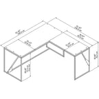 Bush Furniture Refinery Bureau d'angle industriel 62W