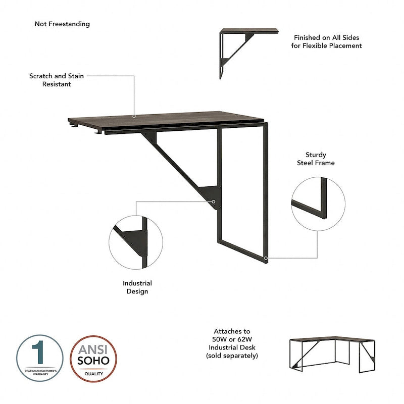 Bush Furniture Refinery Bureau d'angle industriel 62W