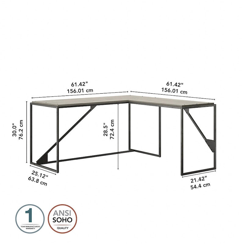 Bush Furniture Refinery Bureau d'angle industriel 62W