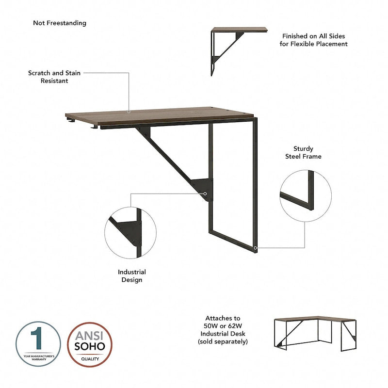 Bush Furniture Refinery Bureau d'angle industriel 62W