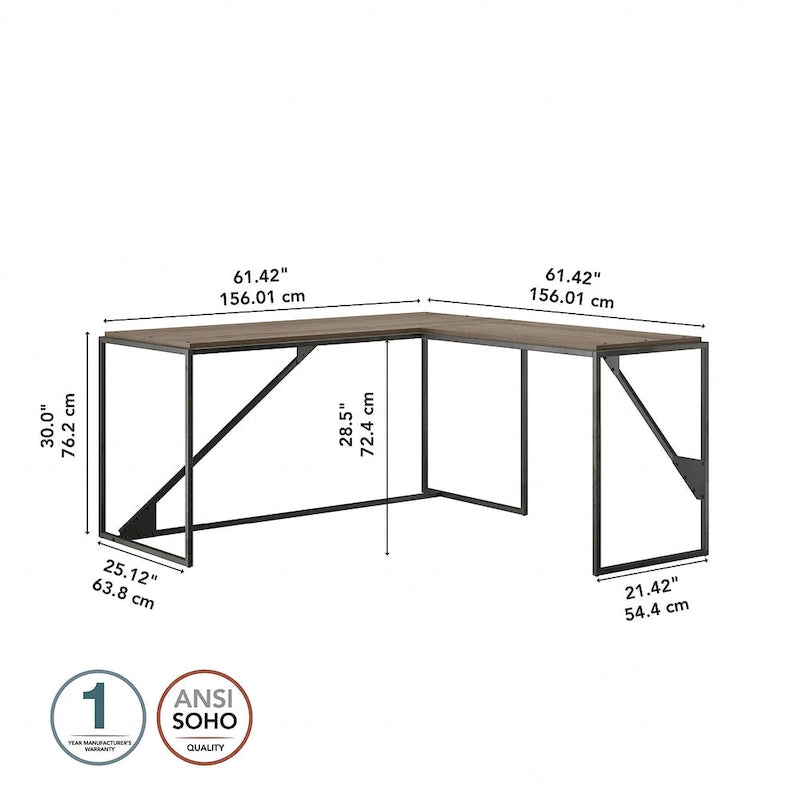 Bush Furniture Refinery Bureau d'angle industriel 62W