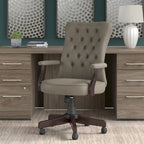 Chaise de bureau capitonnée à dossier haut Salinas avec accoudoirs par Bush Furniture