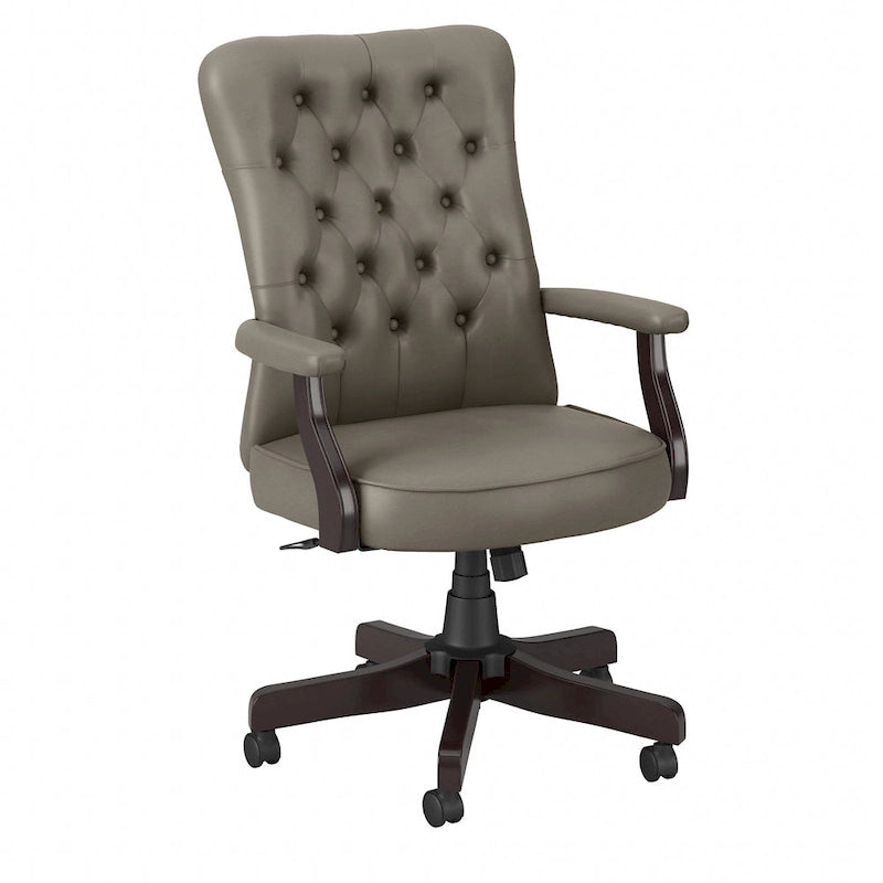 Chaise de bureau capitonnée à dossier haut Salinas avec accoudoirs par Bush Furniture