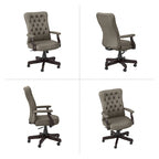 Chaise de bureau capitonnée à dossier haut Salinas avec accoudoirs par Bush Furniture