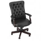 Chaise de bureau capitonnée à dossier haut Salinas avec accoudoirs par Bush Furniture