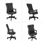 Chaise de bureau capitonnée à dossier haut Salinas avec accoudoirs par Bush Furniture