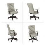 Chaise de bureau capitonnée à dossier haut Salinas avec accoudoirs par Bush Furniture