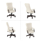 Chaise de bureau capitonnée à dossier haut Salinas avec accoudoirs par Bush Furniture
