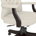 Chaise de bureau capitonnée à dossier haut Salinas avec accoudoirs par Bush Furniture