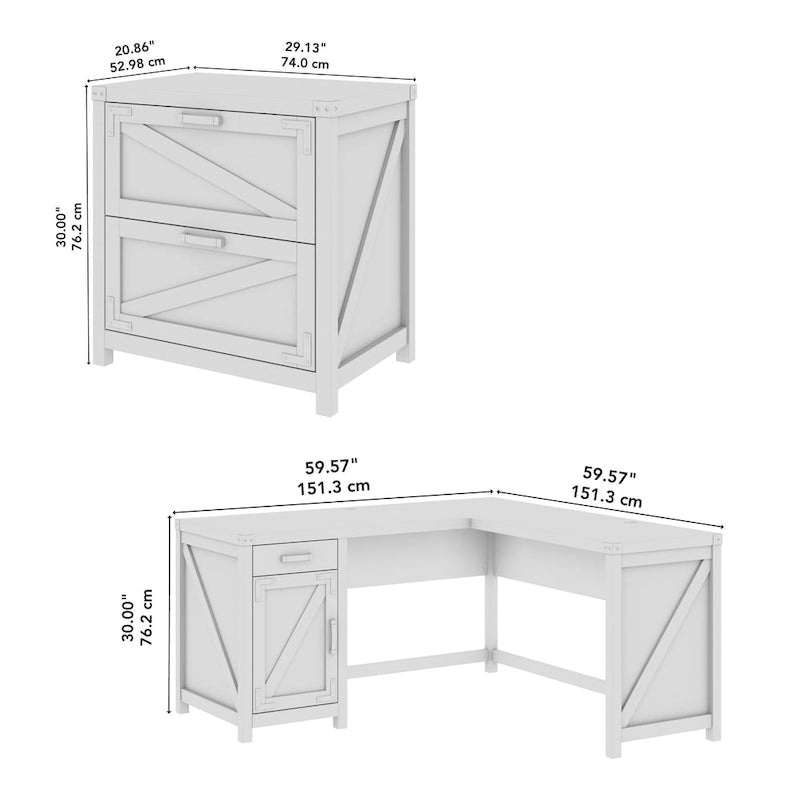 Bureau d'angle 60W Knoxville avec classeur Bush Furniture
