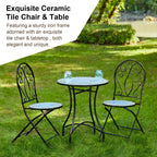 Ensemble bistrot pliant en métal Glitzhome pour extérieur, 3 pièces, table et chaises de patio