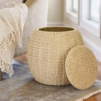 Table d'appoint avec panier de rangement en osier tressé à la main Household Essentials - 17,0 L x 17,0 l x 19,0 H