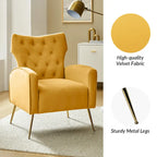 Chaise tuftée Abadiana Accent avec base en métal par HULALA HOME
