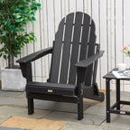 Chaise Outsunny Adirondack Pliante, Chaises de Plage Longues en Plastique HDPE Tout Temps pour Patio, Terrasse et Mobilier de Jardin
