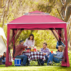 Cozywor Tonnelle escamotable en acier de 3,35 m x 3,35 m avec moustiquaire