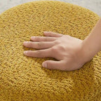 VANOMi Ottoman rembourré Boucle Djembe avec base pivotante, pouf, tabouret de coiffeuse pivotant pour salon, dressing (lot de 2)