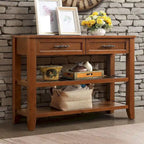 Table console de 42 po avec tiroirs et étagères à niveaux