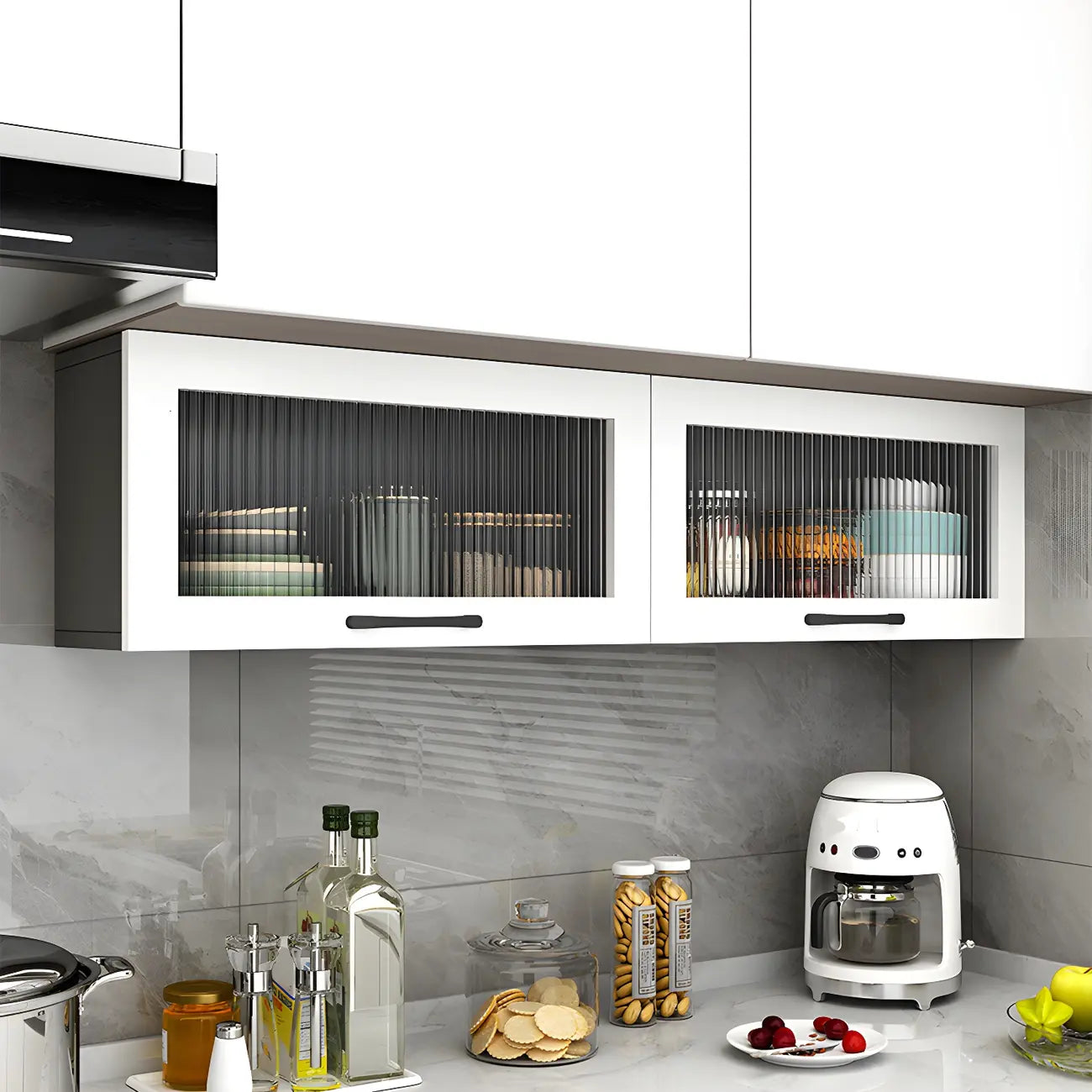 Vaisseliers muraux en bois blanc pour la cuisine