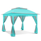 Cozywor Tonnelle escamotable en acier de 3,35 m x 3,35 m avec moustiquaire