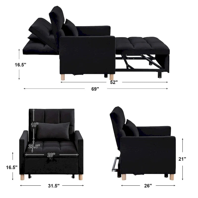 Aukfa Canapé-Lit Convertible une Place avec Oreiller