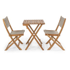 Ensemble bistrot pliant d'extérieur 3 pièces Cadiz Modern Coastal en bois d'acacia, par JONATHAN Y