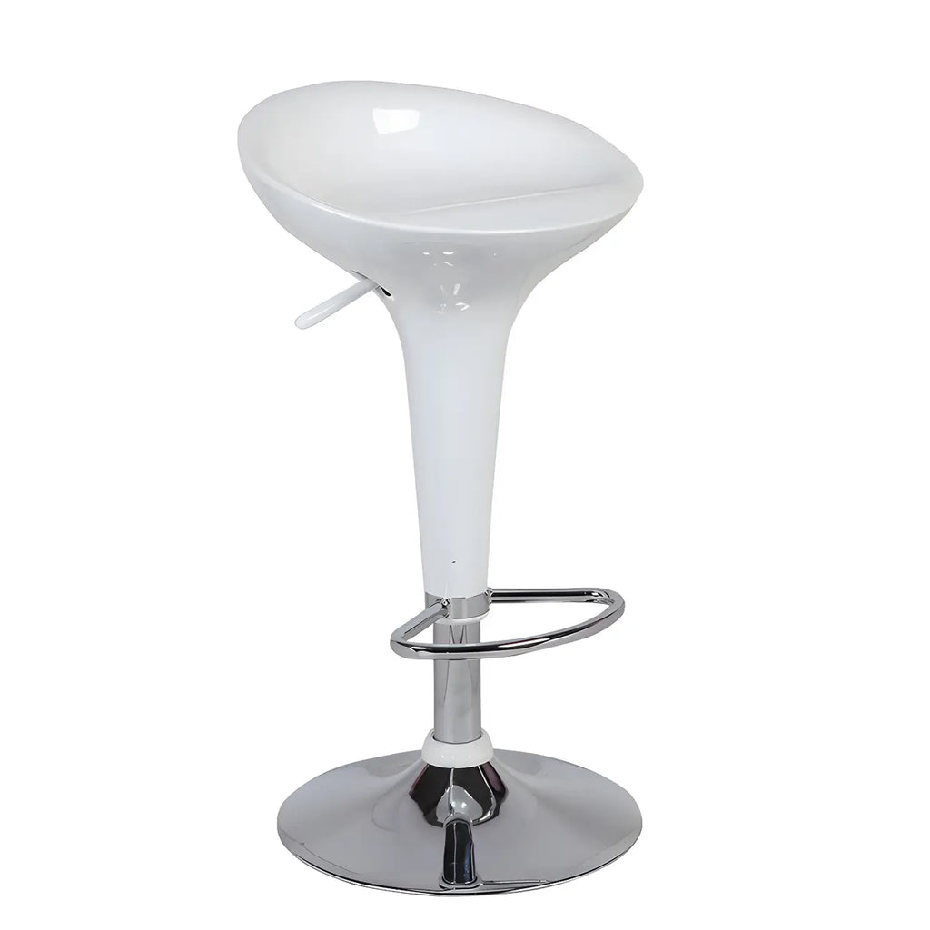 Tabouret de bar pivotant en plastique chromé réglable en hauteur