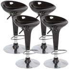 Tabouret de bar pivotant en plastique chromé réglable en hauteur