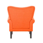 Fauteuil d'appoint moderne Erommy, fauteuil à dossier haut, canapé simple en tissu rembourré avec boutons et pieds en bois pour salon