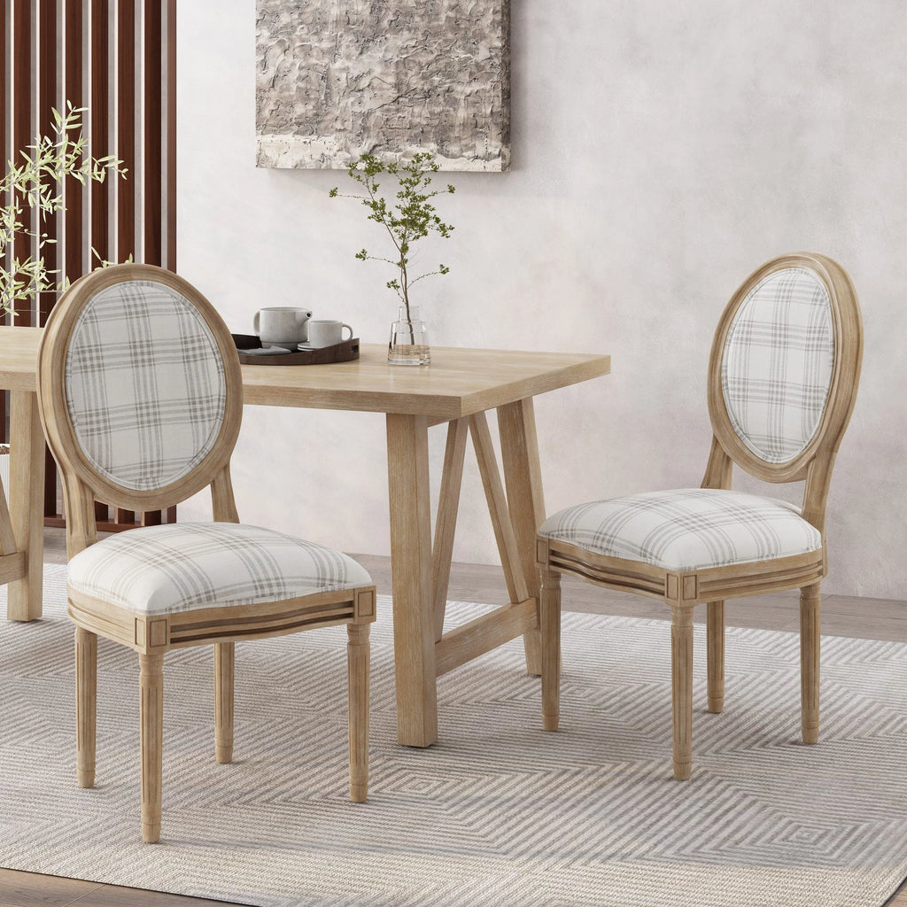 Chaises de salle à manger en tissu de style campagnard français - NH419413