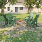 Chaises Adirondack d'extérieur en bois résistantes aux intempéries Bonosuki - Lot de 4