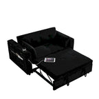 Canapé-lit gigogne 54 po, canapé-lit inclinable 2 places avec rangement, oreiller lombaire, prise USB