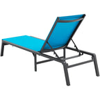 Chaises longues d'extérieur, chaises longues de patio en aluminium avec 5 positions réglables, chaises longues de piscine pliantes inclinables