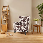 Fauteuil rembourré à dossier haut avec pieds en bois Modern Retro 30.25 pour le salon