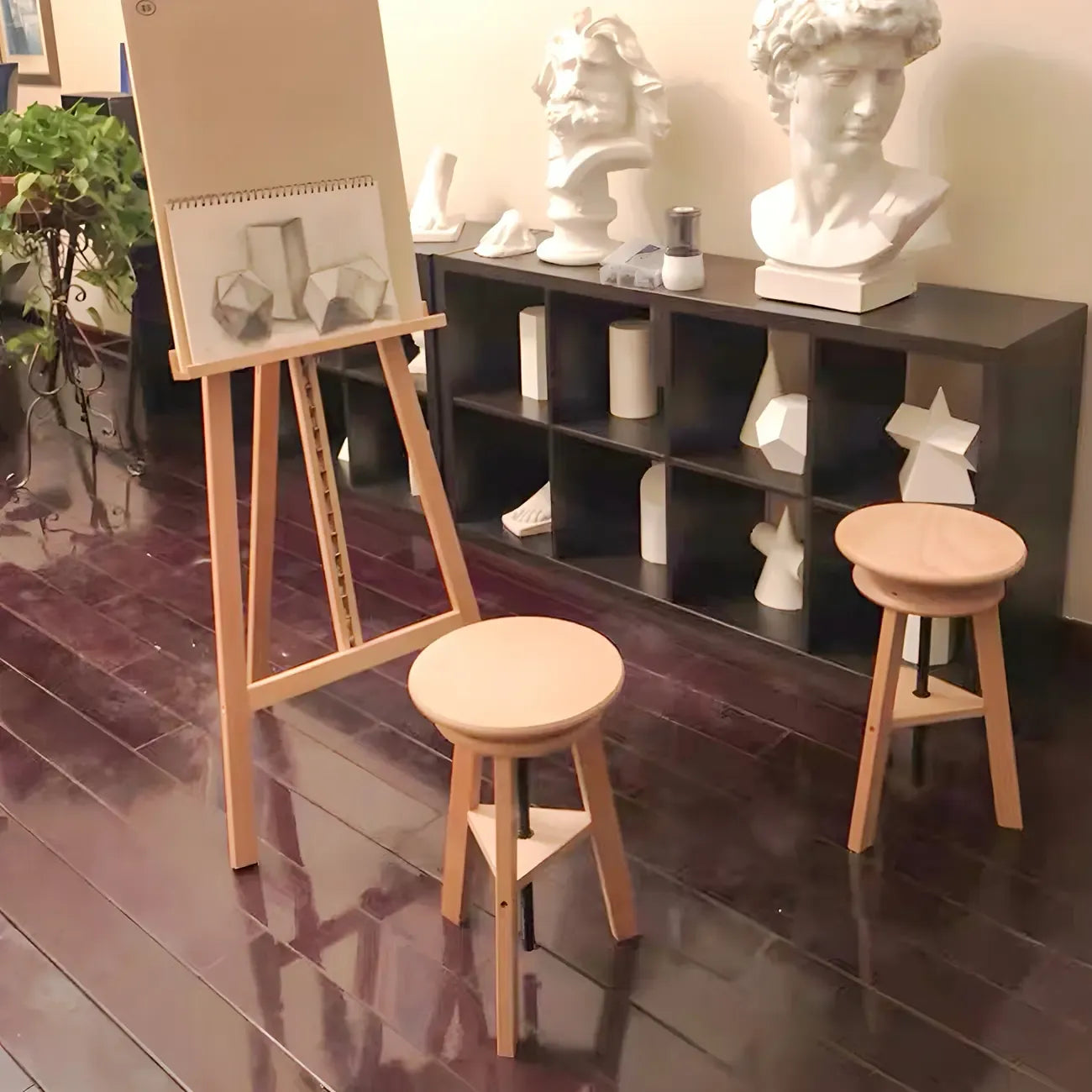 Tabourets de bar modernes en bois avec pivot de comptoir