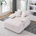 Fauteuil surdimensionné 56,9 W avec repose-pieds, fauteuil de lecture pour chambre à coucher, canapé-lit paresseux, canapé inclinable simple et moderne surdimensionné