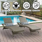 Chaises longues en osier tout temps - Lot de 2