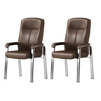 Chaise de bureau HomeyFad moderne en cuir et métal à 4 pieds avec accoudoirs