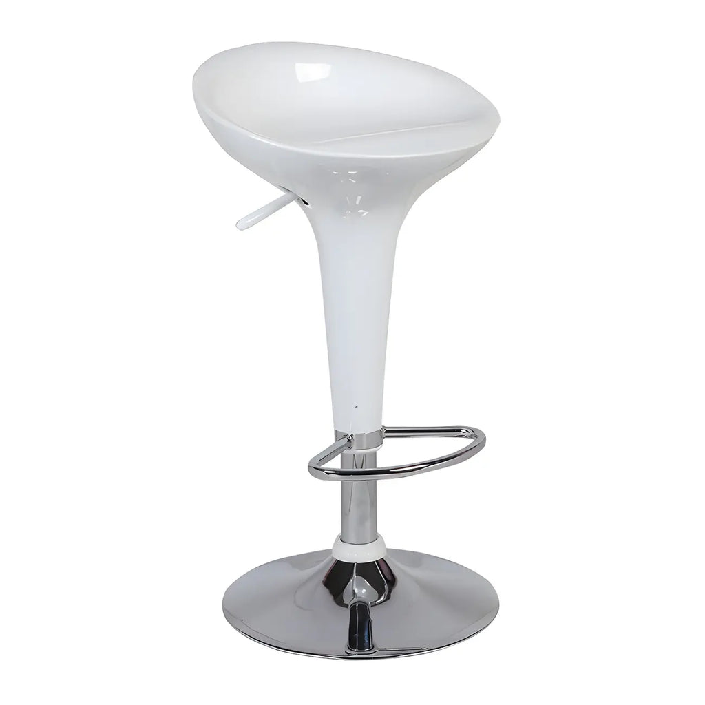 Tabouret de bar pivotant en plastique chromé réglable en hauteur