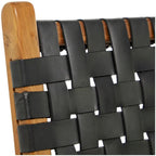 Chaises de salle à manger tressées faites à la main en cuir avec cadre en bois de teck - Lot de 2 Marron, Blanc ou Noir - Roche River Decor