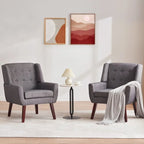 Lot de 2 fauteuils d'appoint modernes capitonnés HUIMO