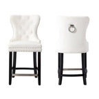 Tabouret de comptoir Carter 24 Wingback Tufted Nailhead (lot de 2)